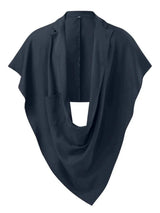 Men's Full Size Pocket Patched Draped Asymmetrical Hem Cape Plus Size - Trendsi - Flyclothing LLC
