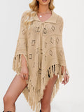 Fringe Openwork Knit Cover Up - Trendsi - Flyclothing LLC