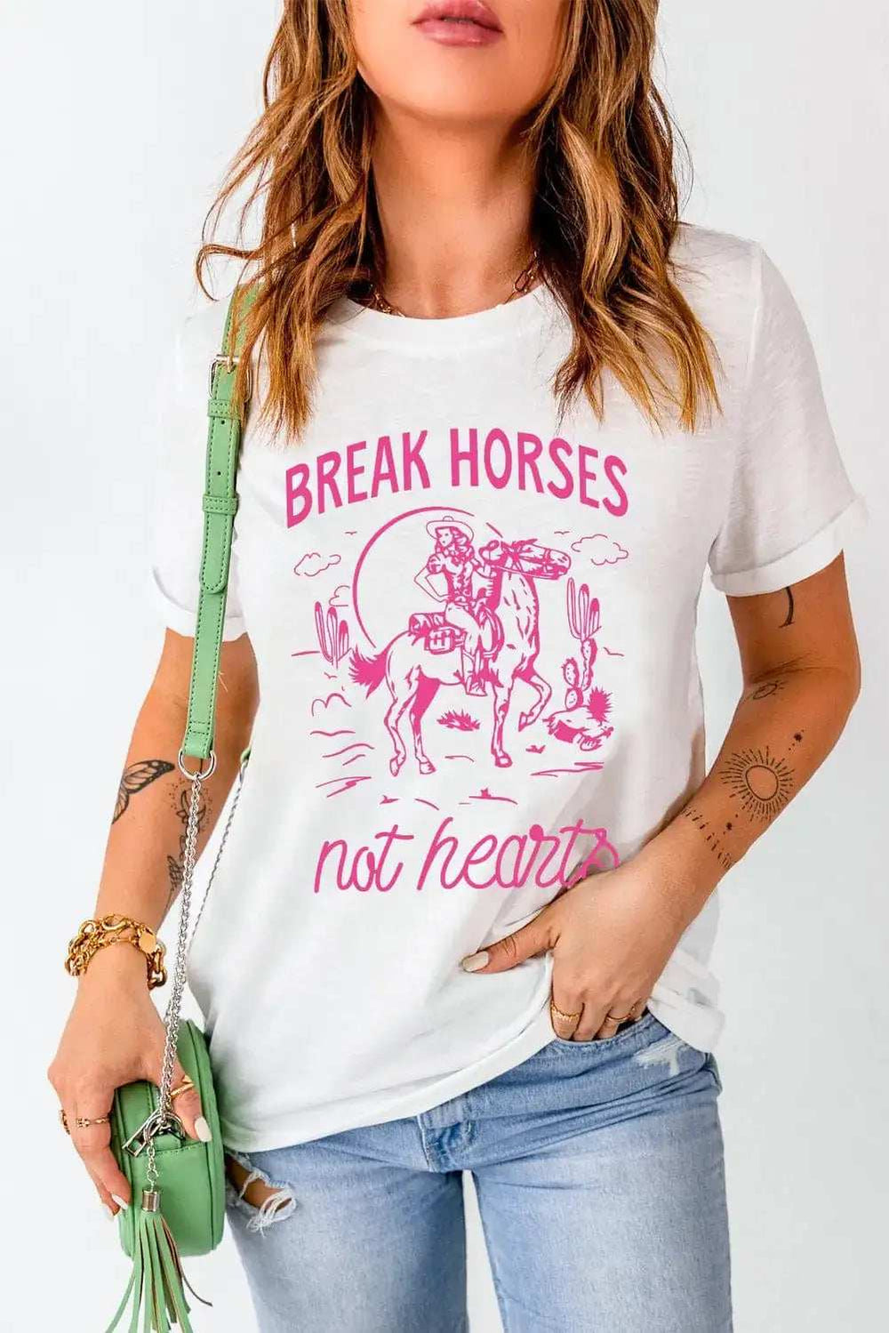 Graphic Round Neck Short Sleeve T-Shirt - Trendsi - Flyclothing LLC