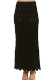 ADORA Scallop Trim Detail Knit Skirt - Trendsi