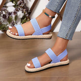 Open Toe Flat Sandals - Trendsi - Flyclothing LLC