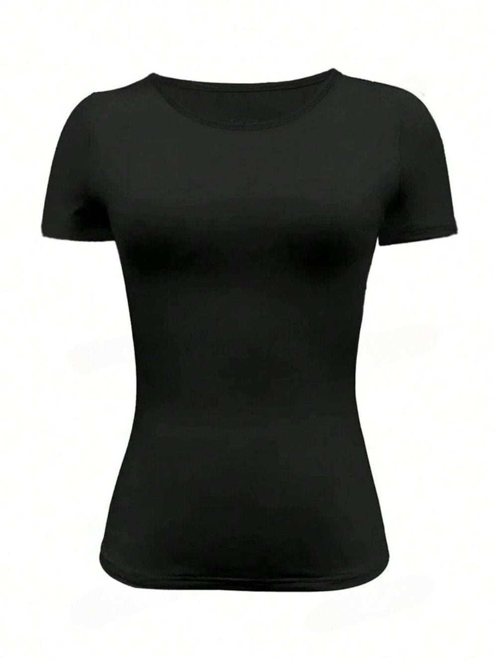 Round Neck Short Sleeve T-Shirt - Trendsi - Flyclothing LLC
