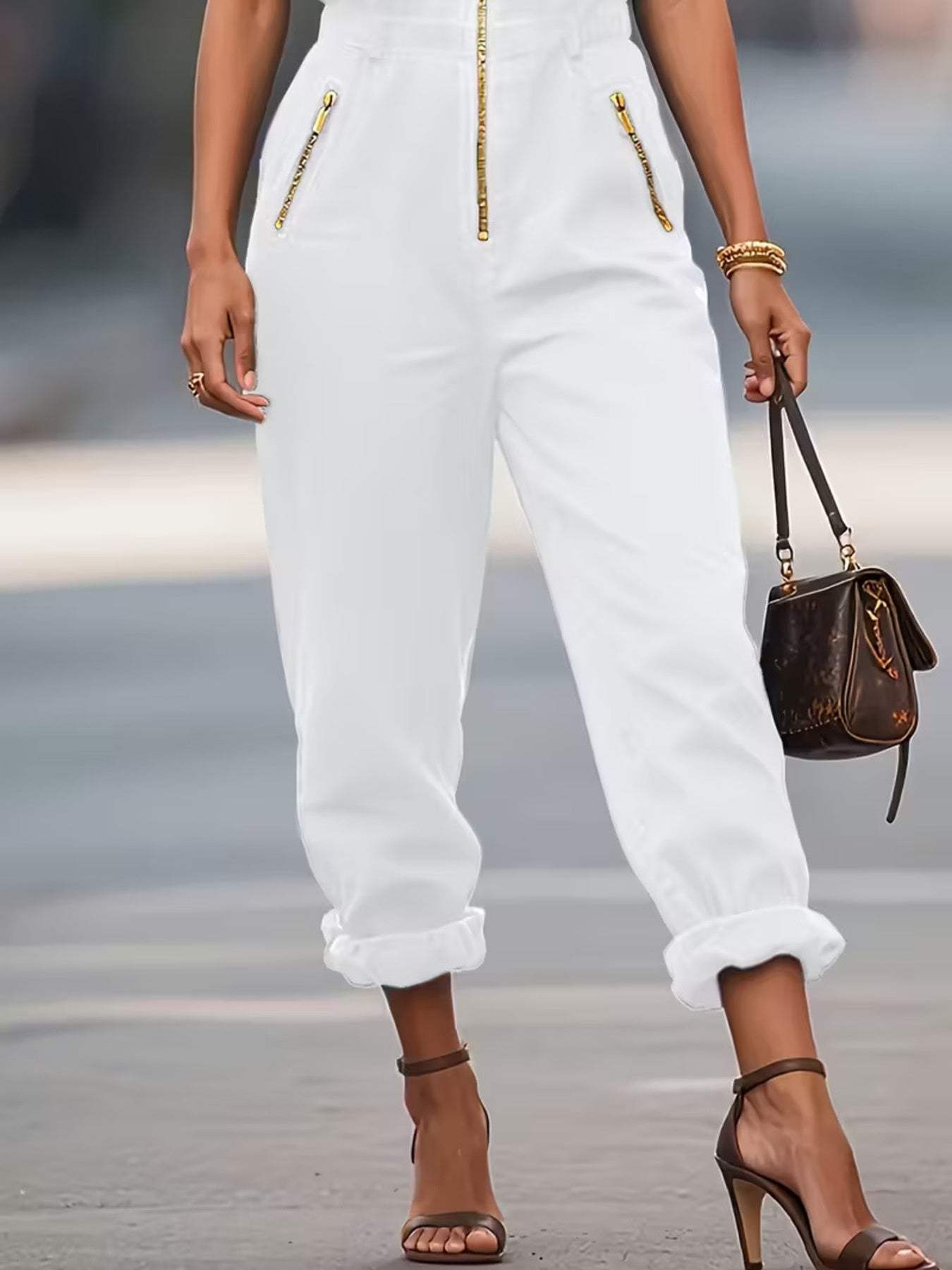 Sleeveless Zip-Up Jumpsuit - Trendsi - Flyclothing LLC