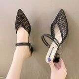 Point Toe Block Heel Sandals - Trendsi - Flyclothing LLC