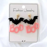 Halloween Bat Boo Dangle Earrings - Trendsi - Flyclothing LLC