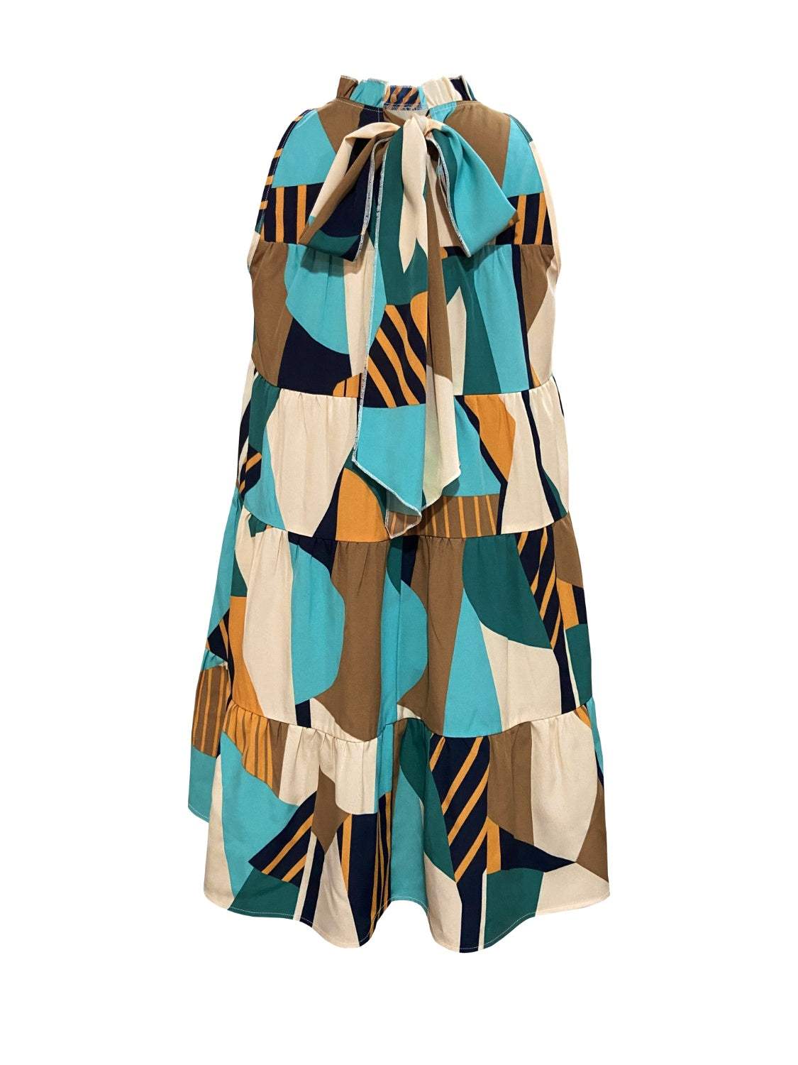 Printed Mock Neck Mini Dress - Trendsi - Flyclothing LLC