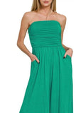 Zenana Double Layered Strapless Tube Top Jumpsuit - Trendsi - Flyclothing LLC
