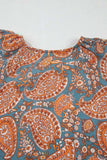 Ruffle Hem Printed Long Sleeve Dress - Trendsi - Flyclothing LLC