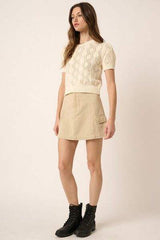 Mittoshop Cargo Mini Skirt with Side Pockets - Trendsi - Flyclothing LLC