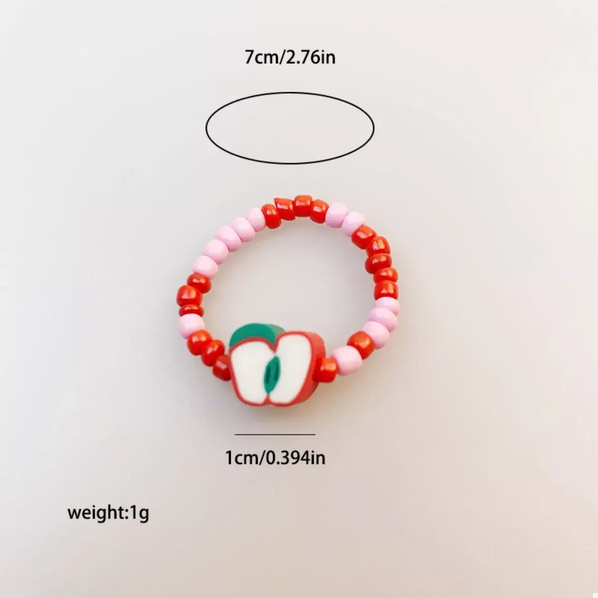 Colorful Fruit Charm Beaded Ring - Trendsi - Flyclothing LLC