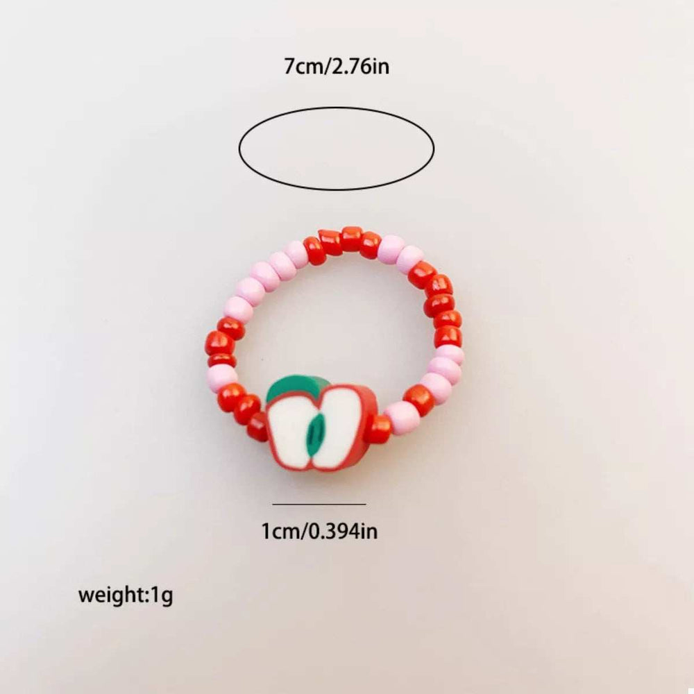 Colorful Fruit Charm Beaded Ring - Trendsi - Flyclothing LLC