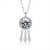 1 Carat Moissanite 925 Sterling Silver Dreamcatcher Pendant Necklace - Trendsi - Flyclothing LLC
