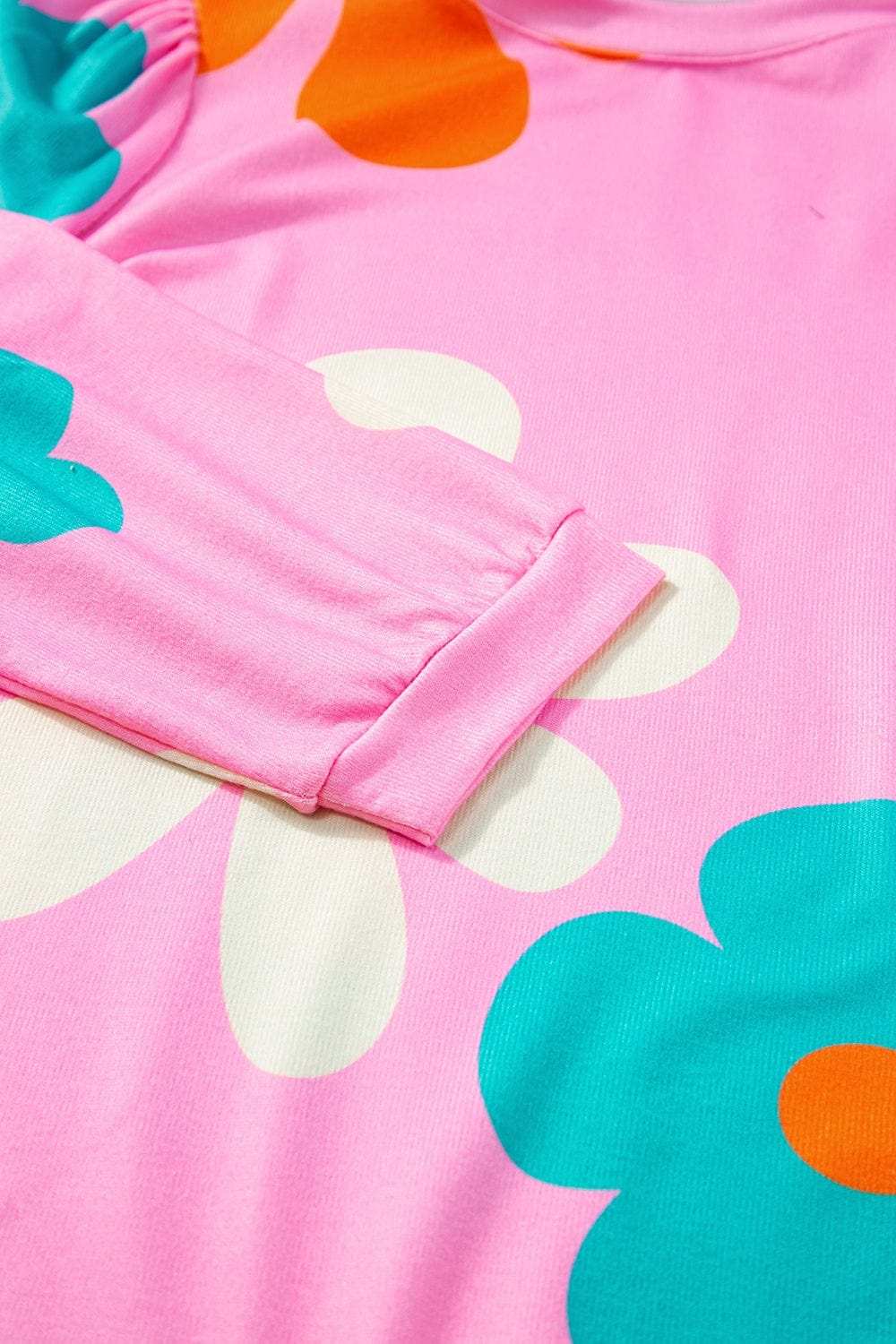 Printed Round Neck Top - Trendsi - Flyclothing LLC