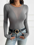 Devine Round Neck Long Sleeve T-Shirt - Trendsi - Flyclothing LLC