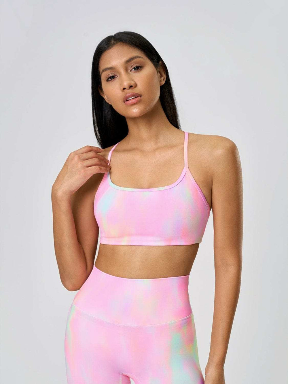 Millennia Crisscross Back Scoop Neck Active Cami with Detachable Chest Pads - Trendsi - Flyclothing LLC