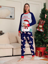 Full Size Family Matching Christmas Snowman Print Pajama Set Plus Size - Trendsi - Flyclothing LLC
