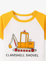 Children's Cartoon Vehicle Graphic Raglan Sleeve T-Shirts - Trendsi - Flyclothing LLC