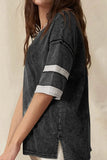 Contrast Round Neck Half Sleeve T-Shirt - Trendsi