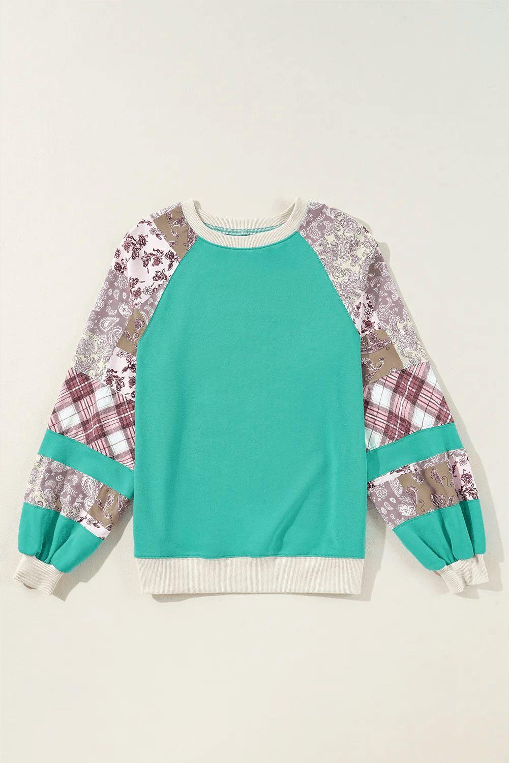 Printed Round Neck Long Sleeve Blouse - Trendsi - Flyclothing LLC