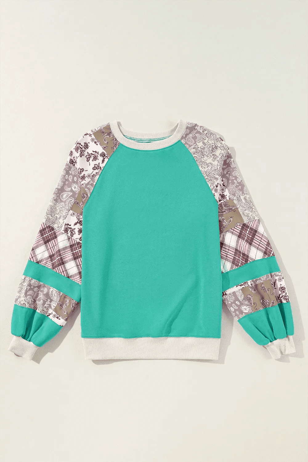Printed Round Neck Long Sleeve Blouse - Trendsi - Flyclothing LLC