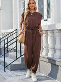 Backless Drawstring Waist Jumpsuit - Trendsi - Flyclothing LLC