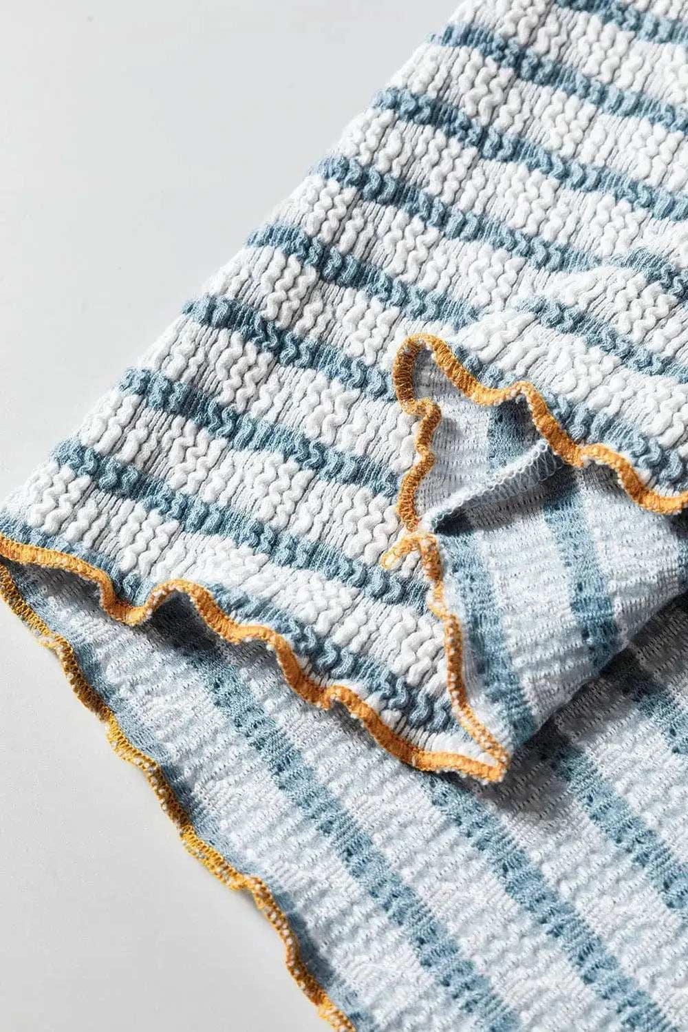 Striped Round Neck Dropped Shoulder Long Sleeve Top - Trendsi - Flyclothing LLC