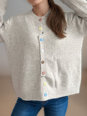 Button Down Long Sleeve Cardigan - Trendsi