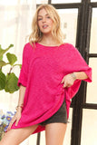 ADORA Drop Shoulder Loose Fit Knit Tunic Top - Trendsi