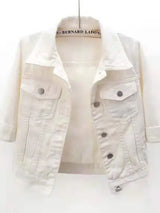 Full Size Cropped Denim Jacket Plus Size - Trendsi - Flyclothing LLC