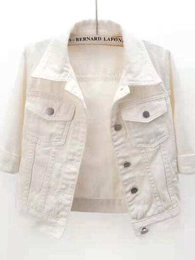 Full Size Cropped Denim Jacket Plus Size - Trendsi - Flyclothing LLC