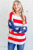 And The Why American Flag Long Sleeve Sweater - Trendsi - Flyclothing LLC