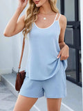 Casual Ribbed Tank Top and Shorts Set - Trendsi - Flyclothing LLC