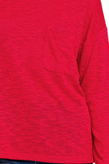 Zenana Slub Hacci Long Sleeve T-Shirt - Trendsi - Flyclothing LLC