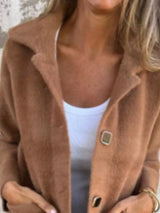 Full Size Button-Down Long Sleeve Longline Coat Plus Size - Trendsi - Flyclothing LLC