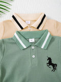 Children's Unicorn Embroidered Short Sleeve Polo - Trendsi - Flyclothing LLC
