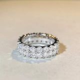 925 Sterling Silver Moissanite Ring - Trendsi - Flyclothing LLC