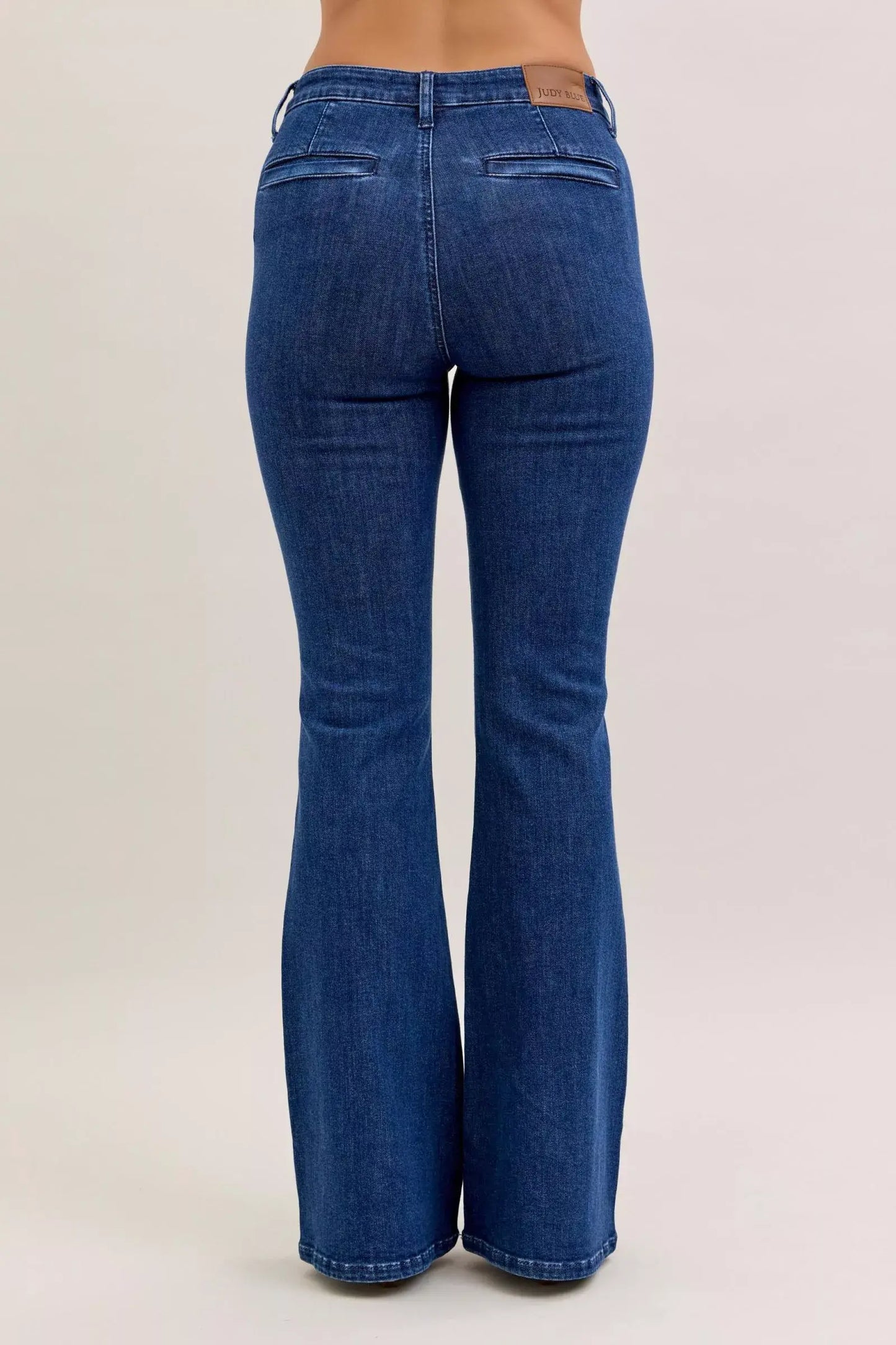 Judy Blue High Waist Flare Jeans with Front Patch Pockets - Trendsi - Flyclothing LLC