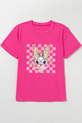 Rabbit Graphic Round Neck Short Sleeve T-Shirt - Trendsi - Flyclothing LLC