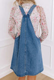 Square Neck Wide Strap Denim Overall Dress - Trendsi - Flyclothing LLC