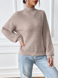 Turtleneck Long Sleeve Sweater - Trendsi