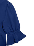 Tiered Notched Half Sleeve Dress - Trendsi