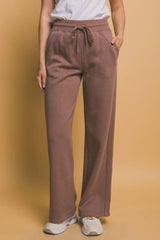 Love Tree Drawstring Wide Leg Sweatpants with Pockets - Trendsi
