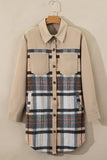 Pocketed Plaid Long Sleeve Mini Shirt Dress - Trendsi