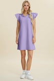 Double Take Full Size Ruffled V-Neck Cap Sleeve Dress - Trendsi - Flyclothing LLC
