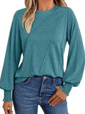 Round Neck Long Sleeve Top - Trendsi - Flyclothing LLC
