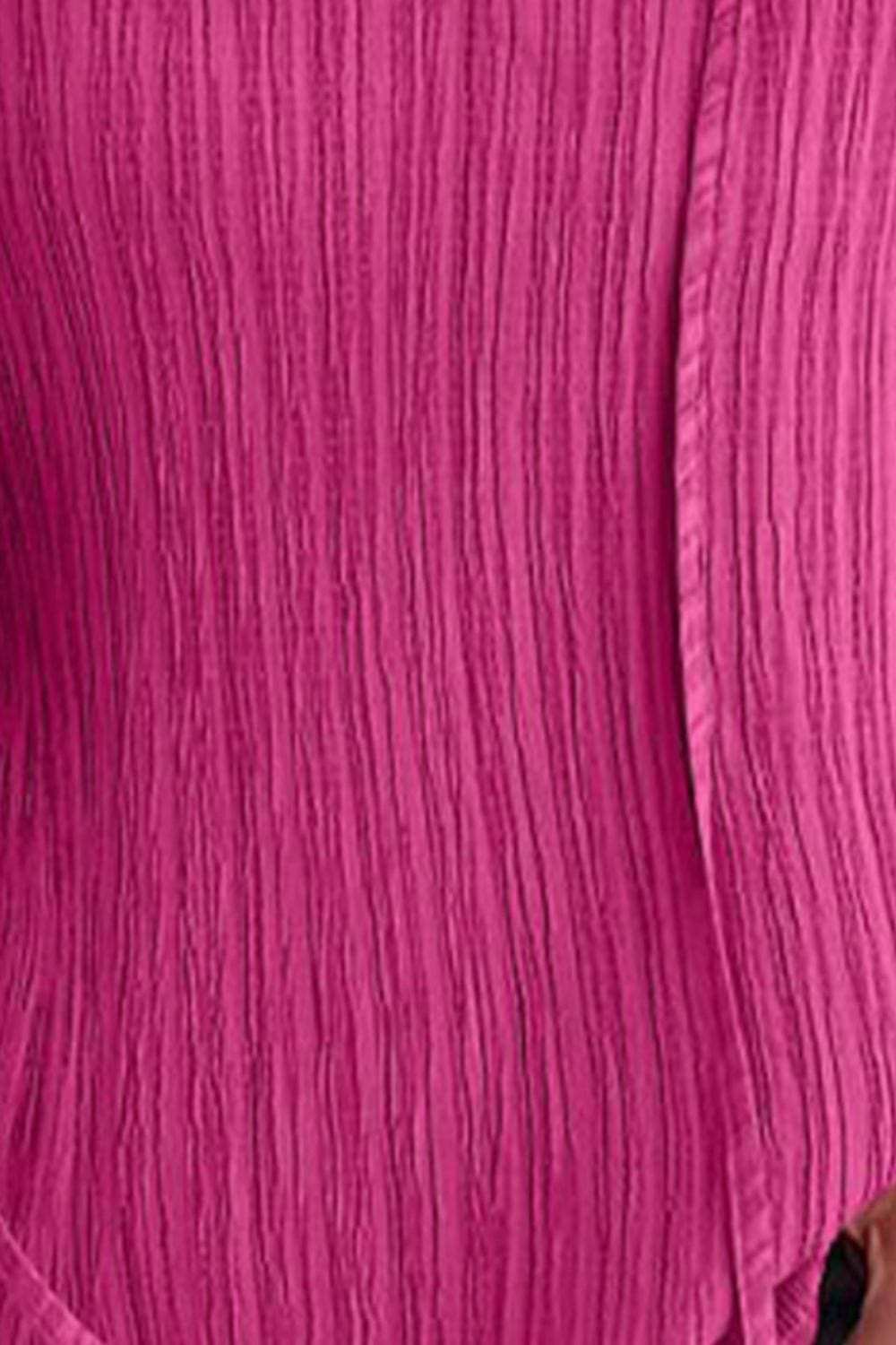 Ruffled Tie Neck Cap Sleeve Blouse - Trendsi - Flyclothing LLC