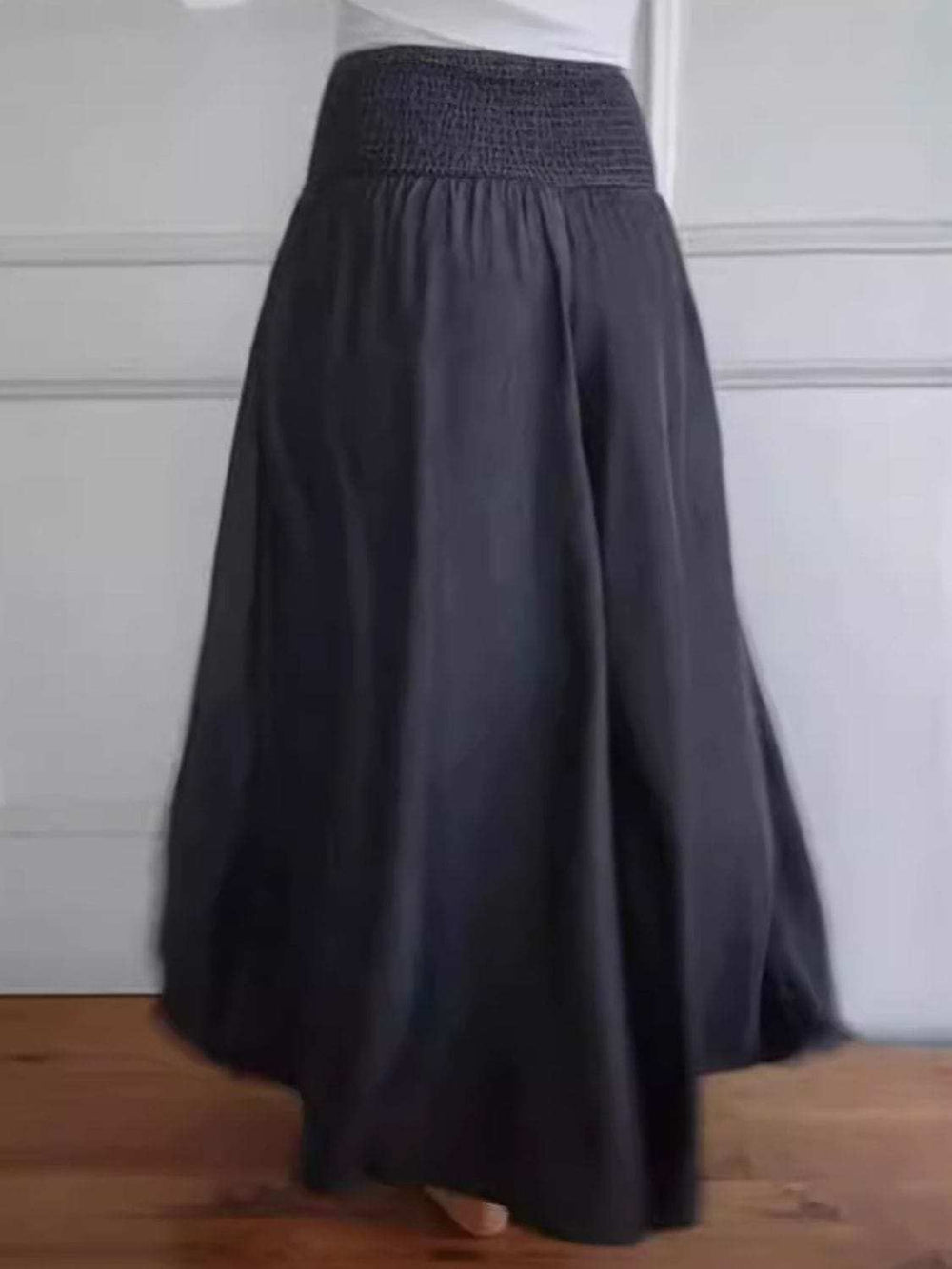 Full Size Smocked Wide Leg Pants with Pockets - Trendsi - Flyclothing LLC