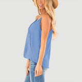 Full Size Surplice Spaghetti Strap Top - Trendsi - Flyclothing LLC