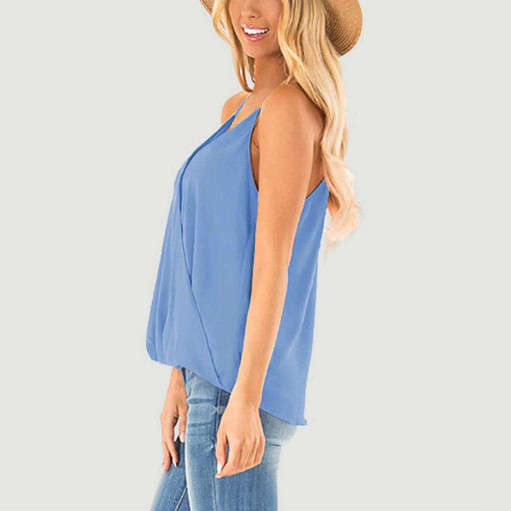 Full Size Surplice Spaghetti Strap Top - Trendsi - Flyclothing LLC