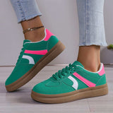 Contrast Round Toe Platform Sneakers - Trendsi - Flyclothing LLC